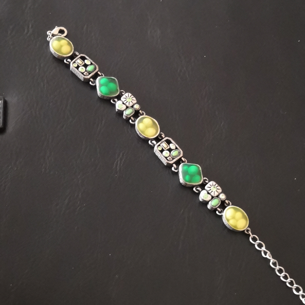 Vintage Green Beaded Bracelet